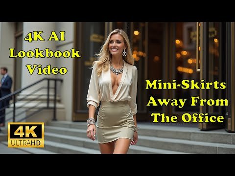 Mini Skirt Magic Downtown | 4K AI Lookbook Video