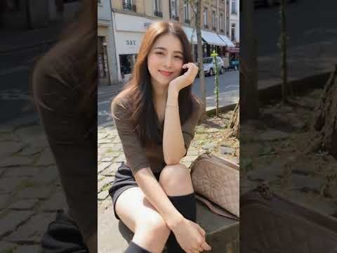 Street Corner Vibes with a Beautiful Smiling Girl #beautiful  #aigirl #fashion #outfit #shorts